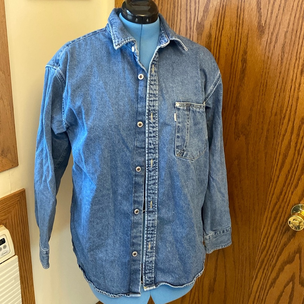 Levi Strauss Silver Tab Oversized Small Blue Jean Shirt Jacket